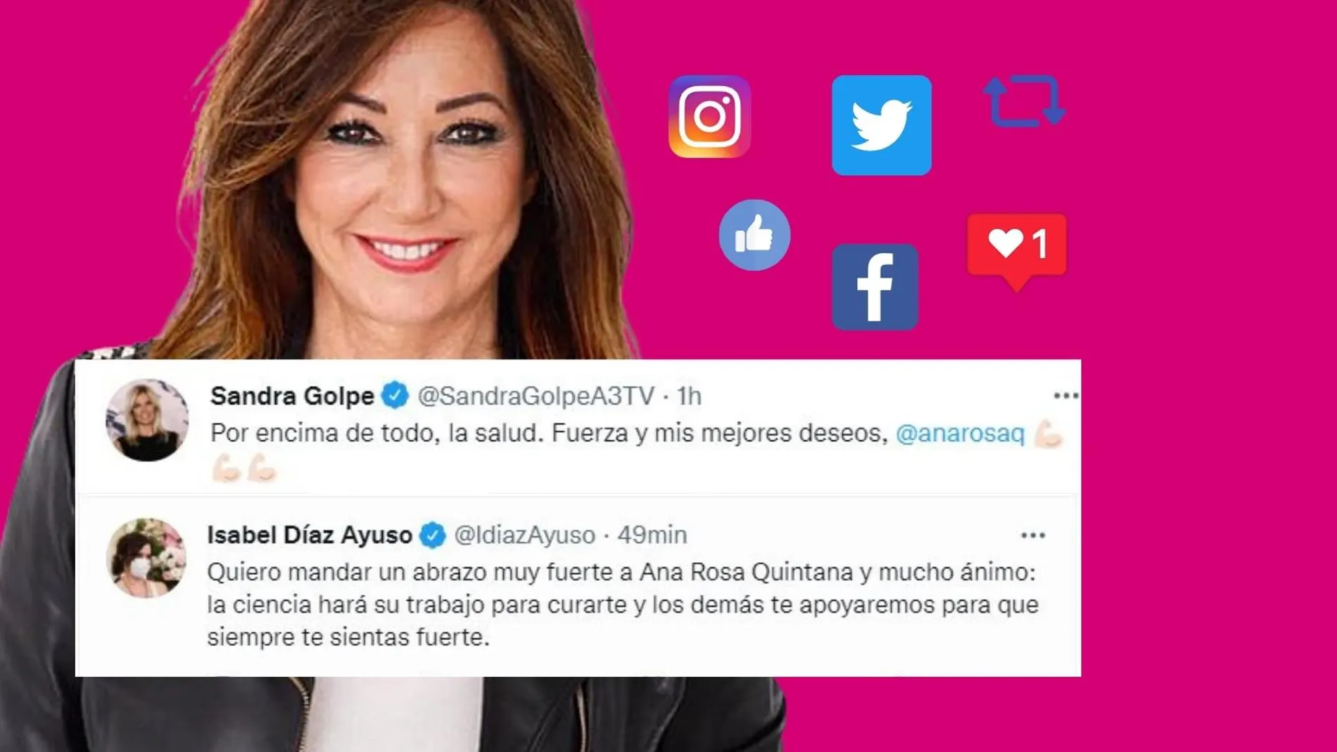 Reacciones en Twitter a la noticia de la retirada temporal de Ana Rosa Quintana por un cáncer de mama.