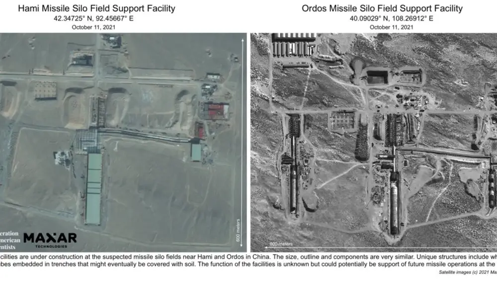 Imagen de satélite de los silos de China