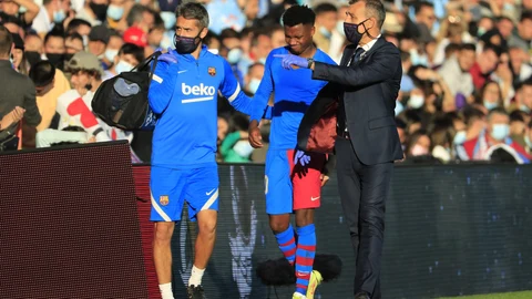 Ansu Fati se retira lesionado de Balaídos