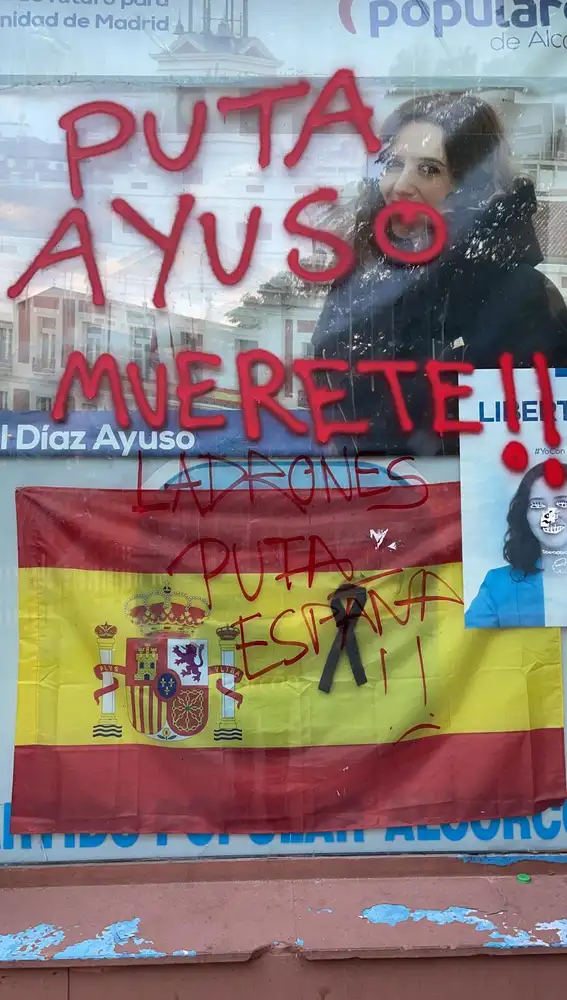 Ataque a la sede del PP de Alcorcón