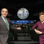 La primera ministra de Escocia, Nicola Sturgeon, ha mantenido un encuentro este martes, 10 de noviembre, con el presidente de Iberdrola, Ignacio Galán, en el marco de la Cumbre del Clima, COP26
