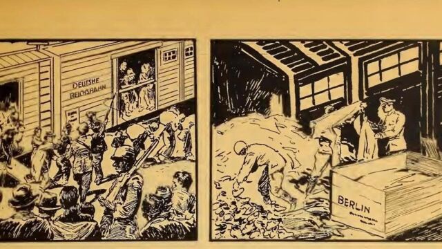 Viñetas que  August M. Froehlich realizó sobre los campos de exterminio