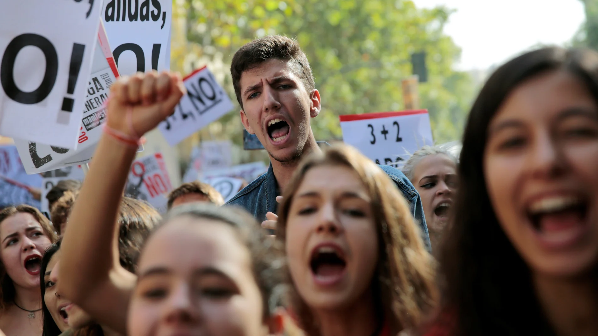 Protesta estudiantil en Madrid