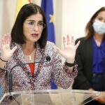 La ministra de Sanidad, Carolina Darias, y la secretaria de Estado de Sanidad, Silvia Calzón, comparecen en rueda de prensa posterior al Consejo Interterritorial de Salud, en la Delegación del Gobierno en Asturias