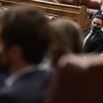 El líder de Vox, Santiago Abascal, en el Congreso de los Diputados
