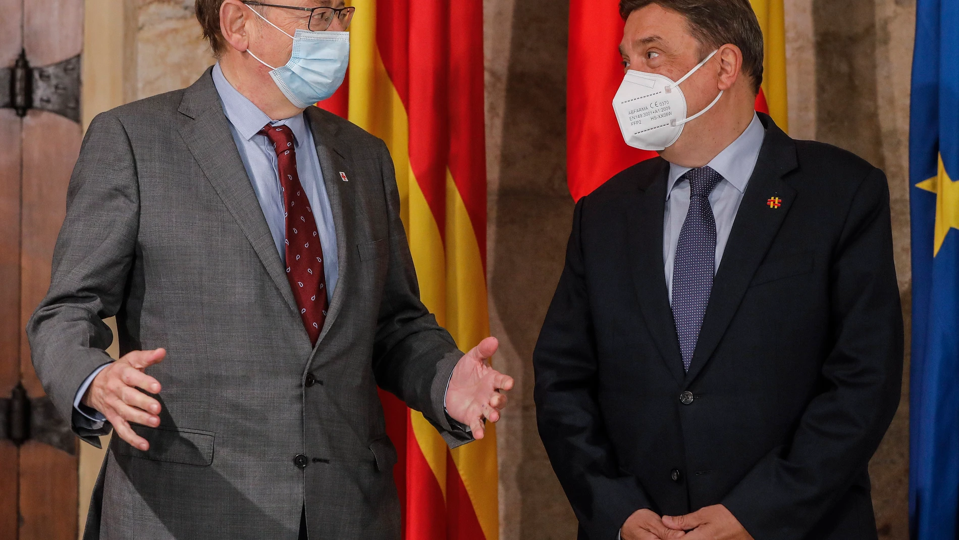 El president de la Generalitat, Ximo Puig, y el ministro de Agricultura, Luis Planas