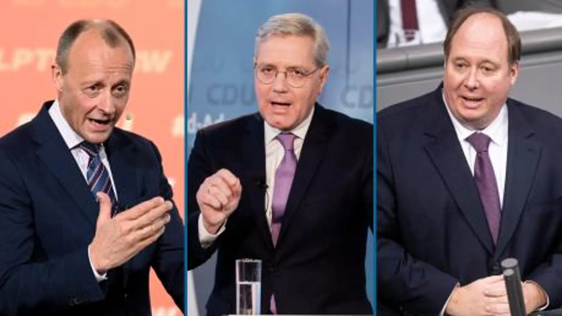 Friedrich Merz, Norbert Röttgen y Helge Braun, los aspirantes a liderar la CDU