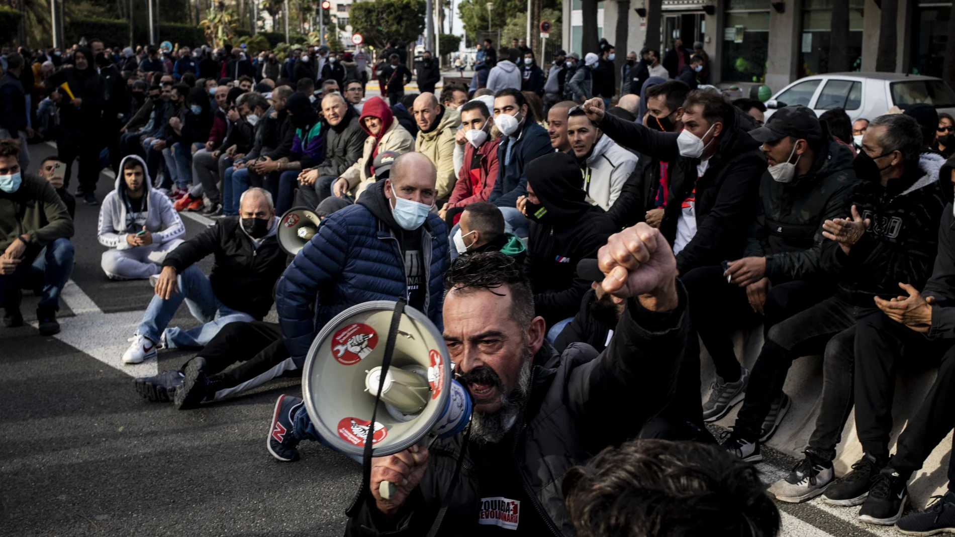 Trabajadores en plena protesta en Cádiz esta semana