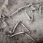 Esqueletos en el yacimiento arqueológico de Nishapur, en Irán