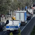 Manifestación de camioneros en Barcelona