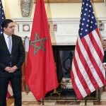 El ministro de Exteriores marroquí Nasser Bourita con Anthony Blinken, en la Casa Blanca