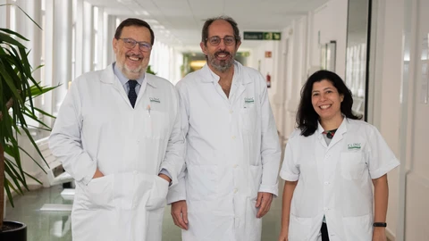 Los doctores Jordi Bruix y Josep Vidal y la doctora María Reig participaron en la presentación de la actualización de las guías de tratamiento en cáncer de hígado del BCLC