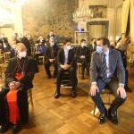 El alcalde de Valladolid, Óscar Puente, junto al cardenal y arzobispo vallisoletano, Ricardo Blázquez, antes de presentar la Semana Santa de Valladolid en Roma