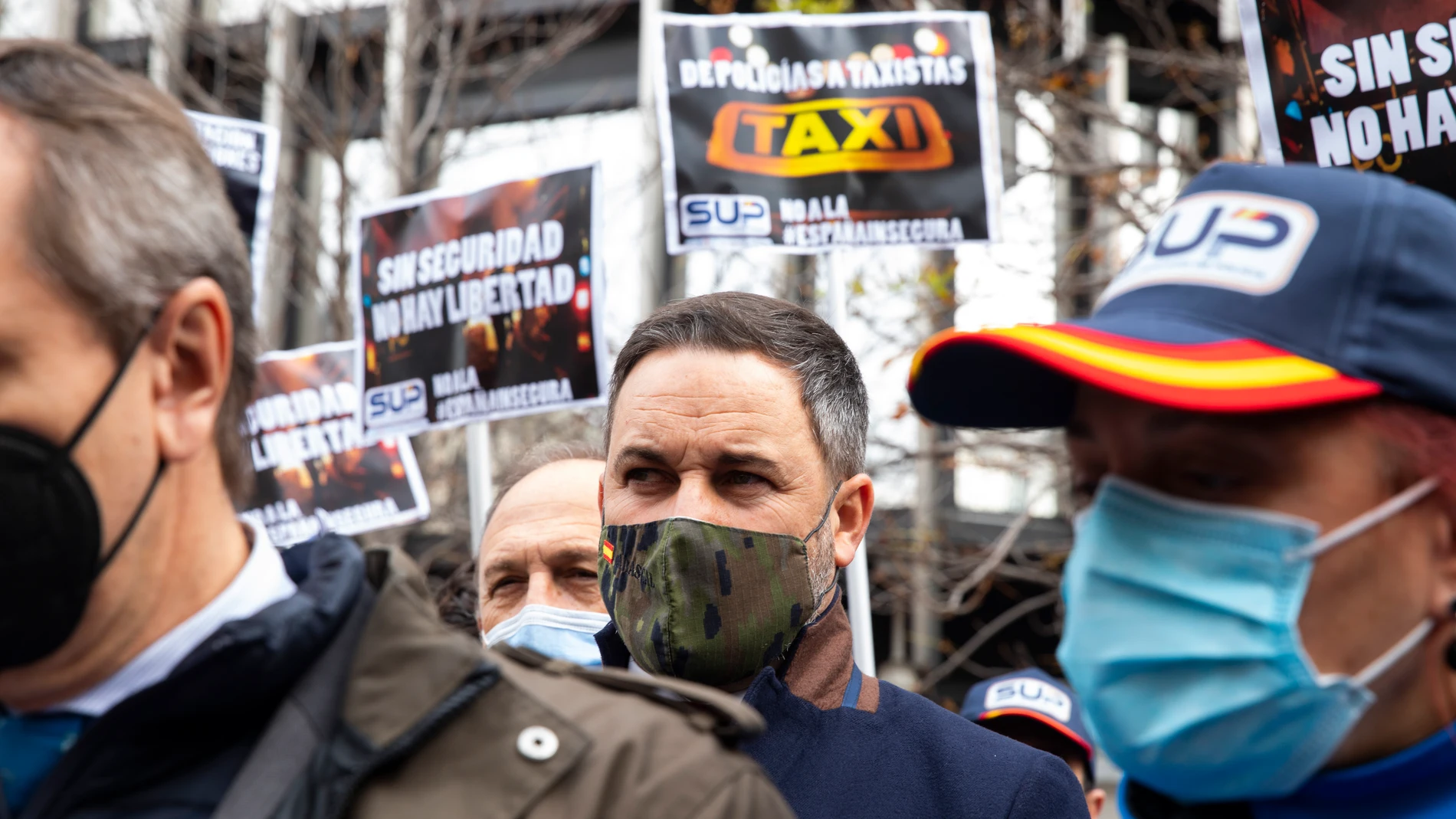 Santiago Abascal, en una concentración en Madrid