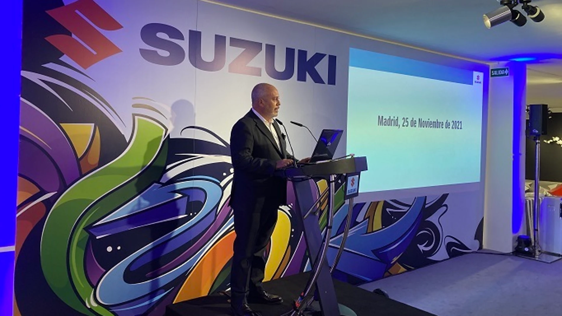 El presidente de Suzuki Ibérica, Juan López Frade, en el encuentro anual con prensa de Suzuki