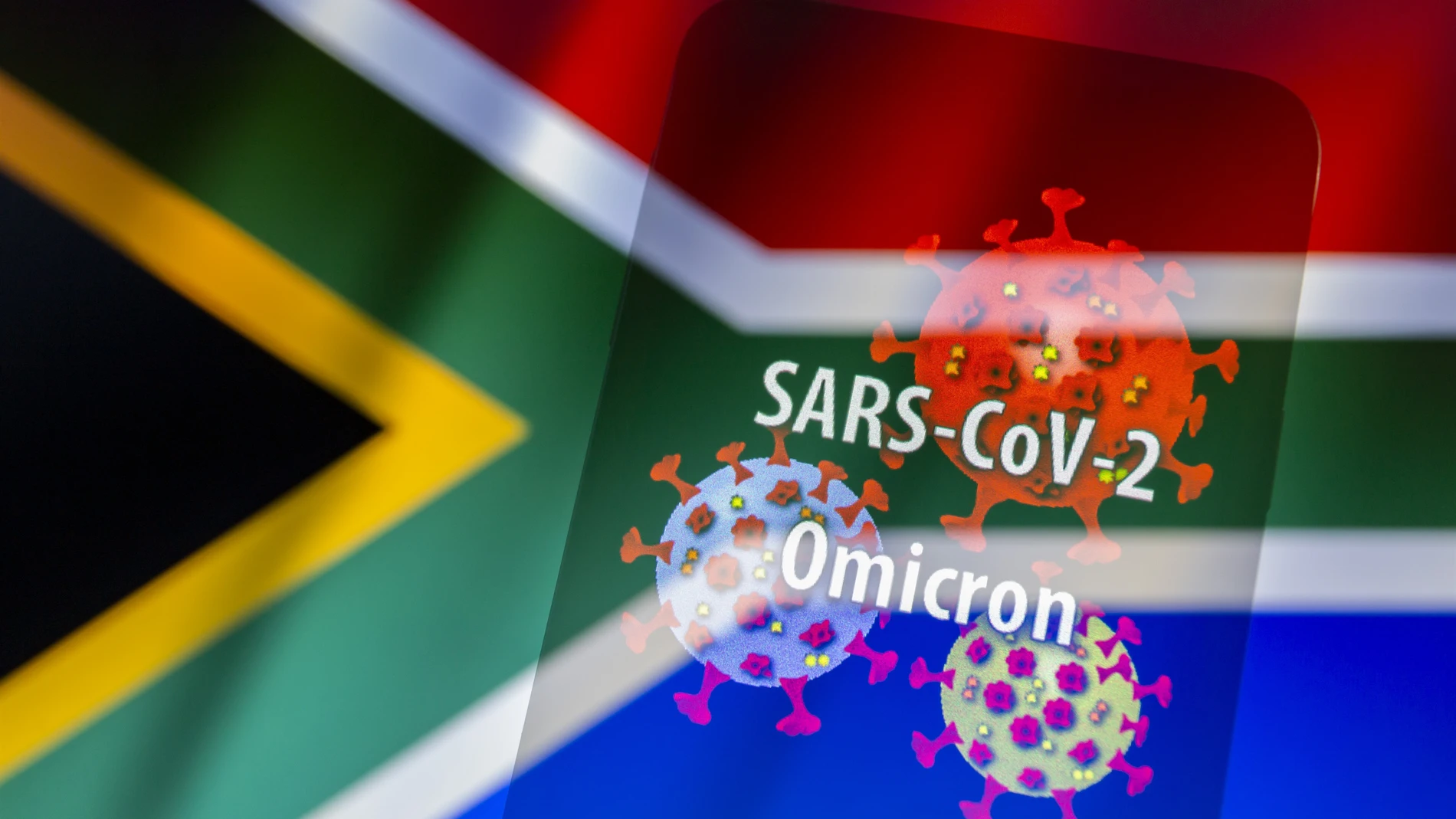 Bandera de Sudáfrica en una infografía sobre la variante ómicron del coronavirus28/11/2021