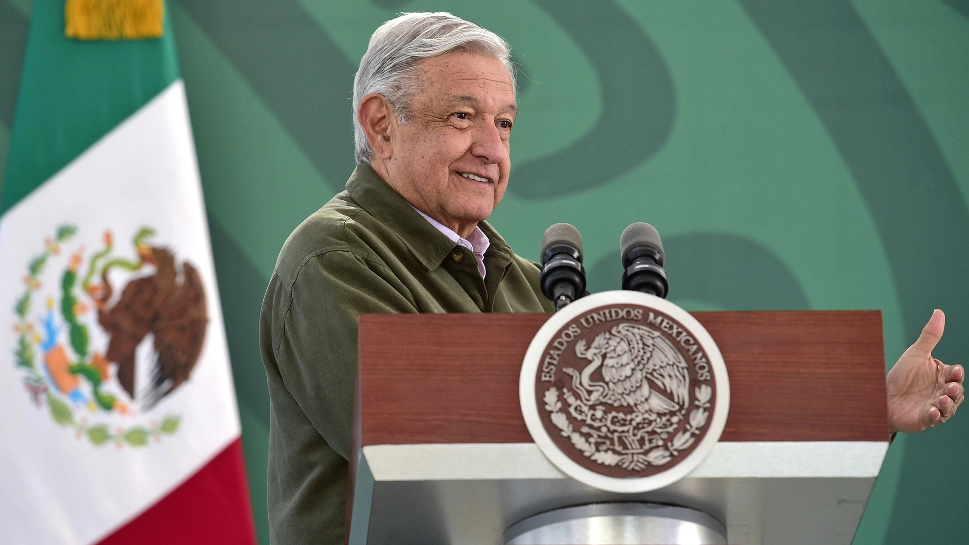 El mandatario mexicano Andrés Manuel López Obrador, durante una rueda de prensa en el estado de Oaxaca