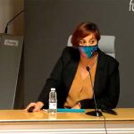 La profesora de la UCAV, María Lozano, durante la ponencia