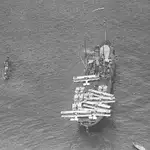 El "Dédalo", fotografiado desde un avión francés en 1925 en la bahía de Alhucemas