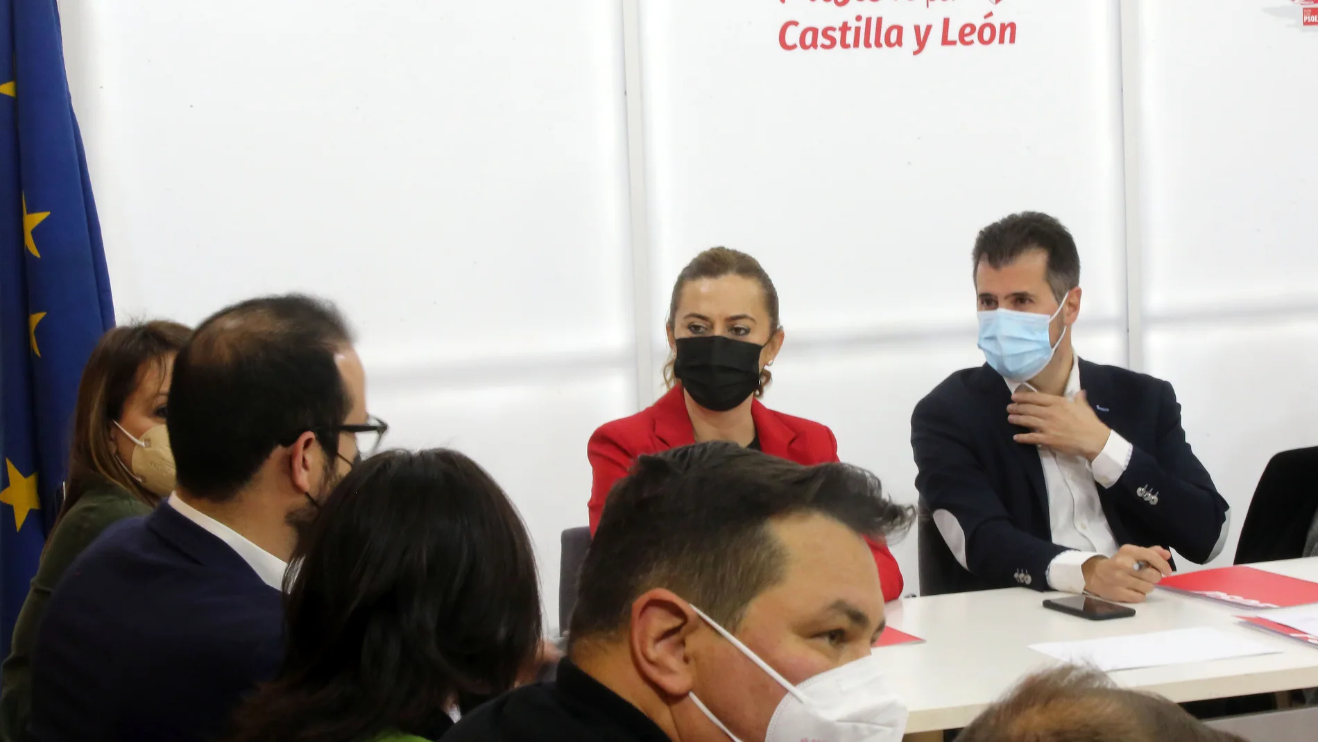El secretario regional del PSOE, Luis Tudanca, preside la reunión de la nueva Ejecutiva del PSOE de Castilla y León