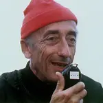 Cousteau durante la grabación de un documental