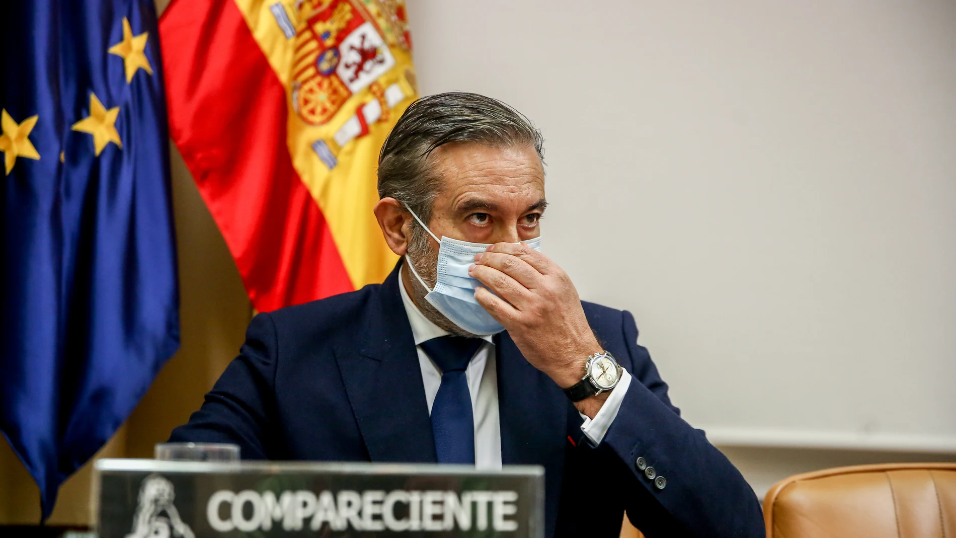 El consejero de Presidencia, Justicia e Interior de la Comunidad de Madrid, Enrique López, en la comisión de investigación de la operación ‘Kitchen’ del Congreso de los Diputados