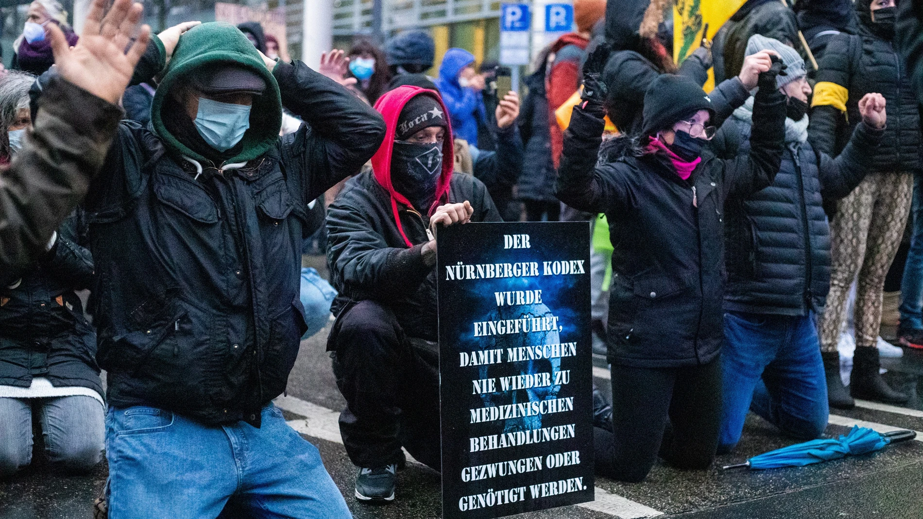 Protestas contra las nuevas restricciones en Frankfurt, Alemania