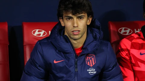 Joao Félix en el banquillo del Atlético de Madrid.