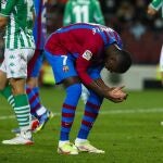 Dembélé se lamenta después de una oportunidad fallada