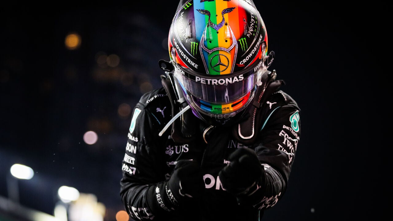 El simbólico casco de Hamilton en el Gran Premio de Arabia Saudí