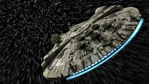El Halcón Milenario en un fotograma de la película Star Wars