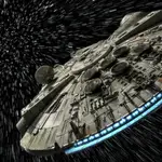 El Halcón Milenario en un fotograma de la película Star Wars