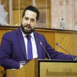 El diputado autonómico de Ciudadanos Fran Carrillo, en el Parlamento andaluz