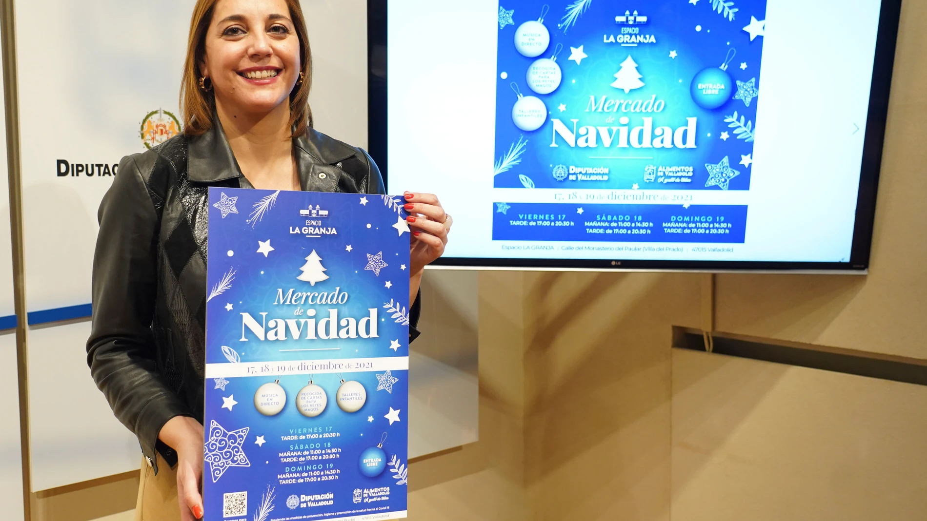 La diputada de Consumo y Promoción Agroalimentaria, Inmaculada Toledano, presenta la primera edición del Mercado de Navidad de Alimentos de Valladolid