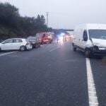 Accidente multiple en la autovía de Zamora