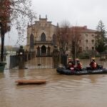 Calles inundadas en Pamplona