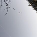 Imagen del helicóptero, en el dispositivo de la Guardia Civil