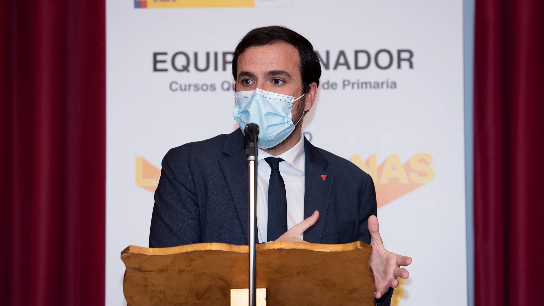El ministro de Consumo, Alberto Garzón, interviene en la entrega de los Premios Consumópolis 2020-2021,en Cuenca, en una imagen de archivo