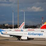 Aviones de Iberia y Air Europa en el aeropuerto Adolfo Suárez Madrid-Barajas