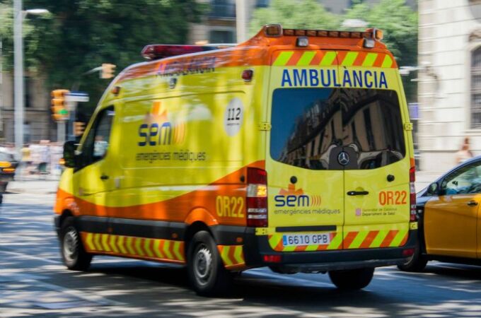 Una ambulancia, en Barcelona