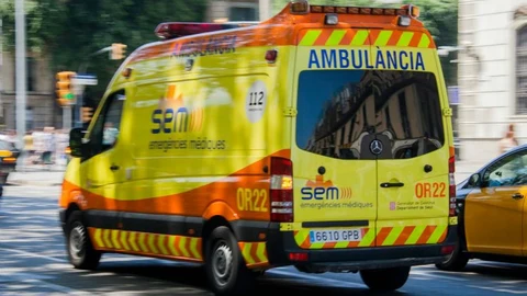 Una ambulancia, en Barcelona
