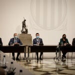 Cumbre de la Generalitat con representantes de diferentes colectivos del ámbito de la educación catalana. David Zorrakino / Europa Press