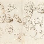 El dibujo “Dieciséis cabezas caricaturescas" de Goya.