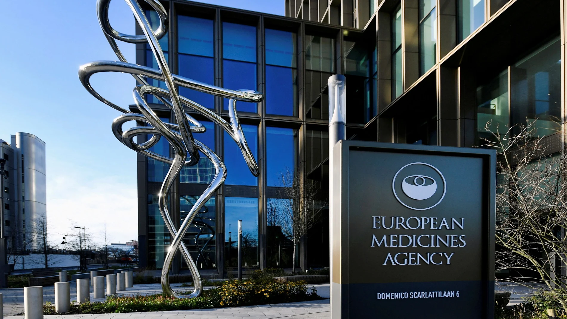 Vista exterior de la sede de la Agencia Europea del Medicamento (EMA) en Amsterdan (Paises Bajos)