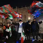 Protestas contra el certificado de vacunación en Turín, Italia