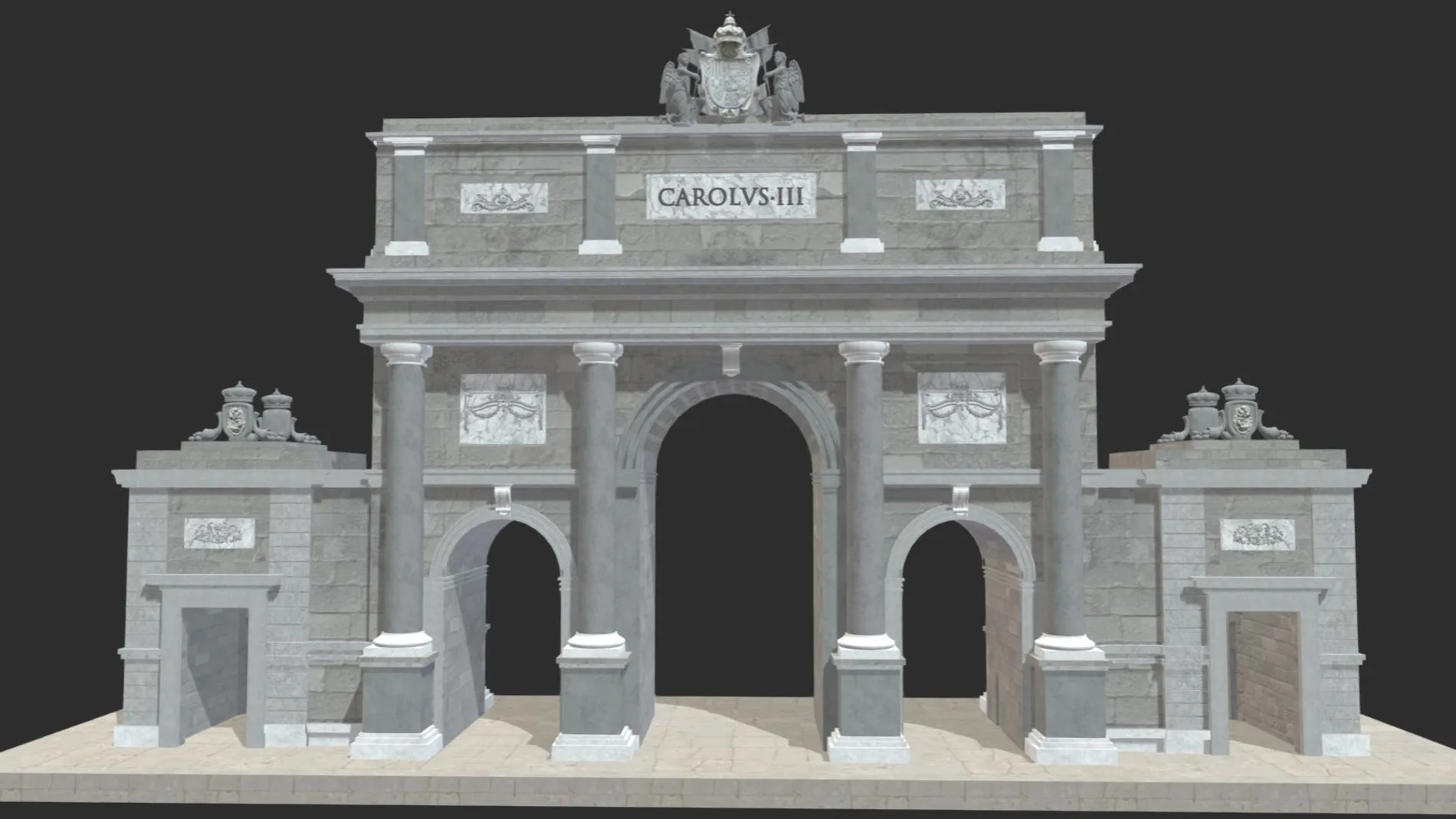 Una de las cinco propuestas para la Puerta de Alcalá que presentó Ventura Rodríguez