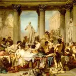 Thomas Coure reflejó la decadencia de roma a través de una Saturnal en esta pintura