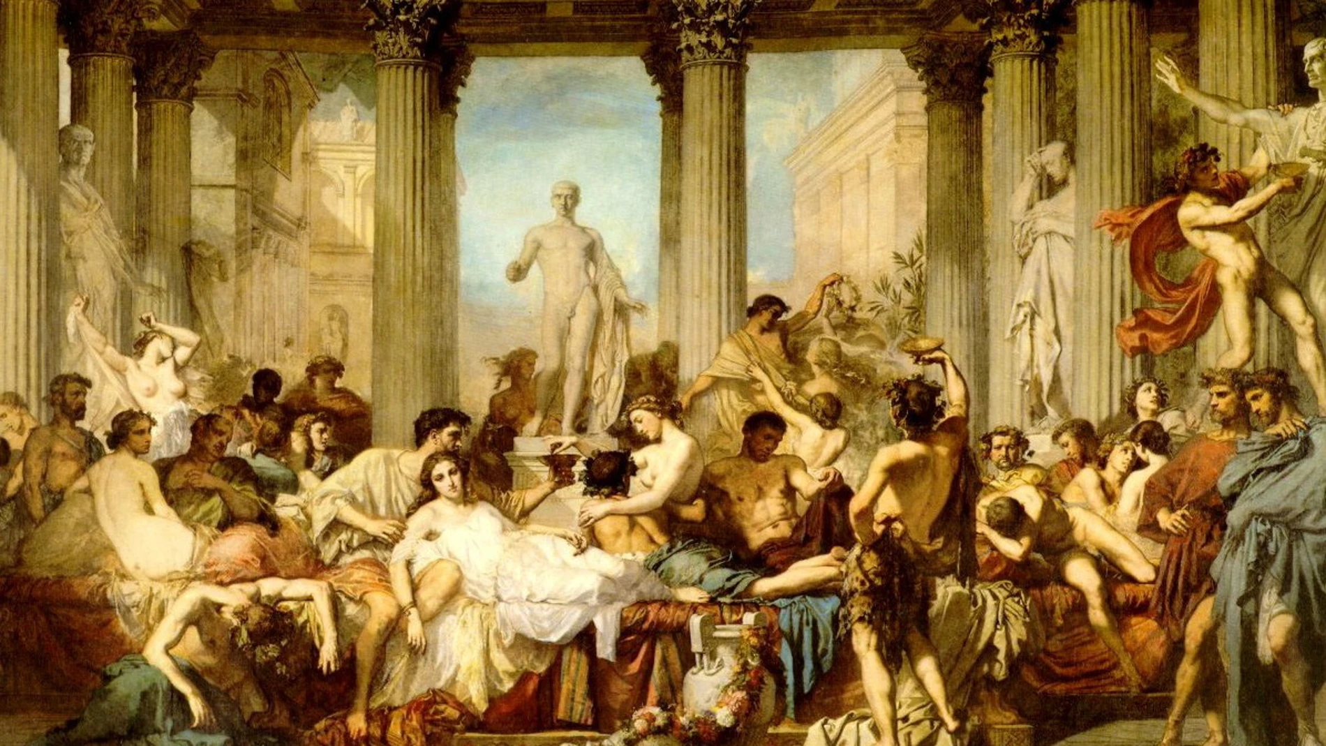 Thomas Coure reflejó la decadencia de roma a través de una Saturnal en esta pintura