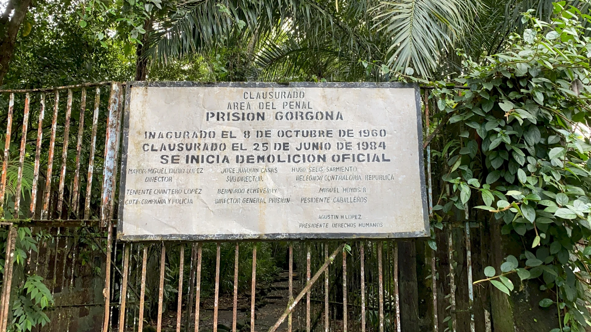Cartel explicativo de la prisión de la Isla Gorgona| Fuente: humboldt.org.co