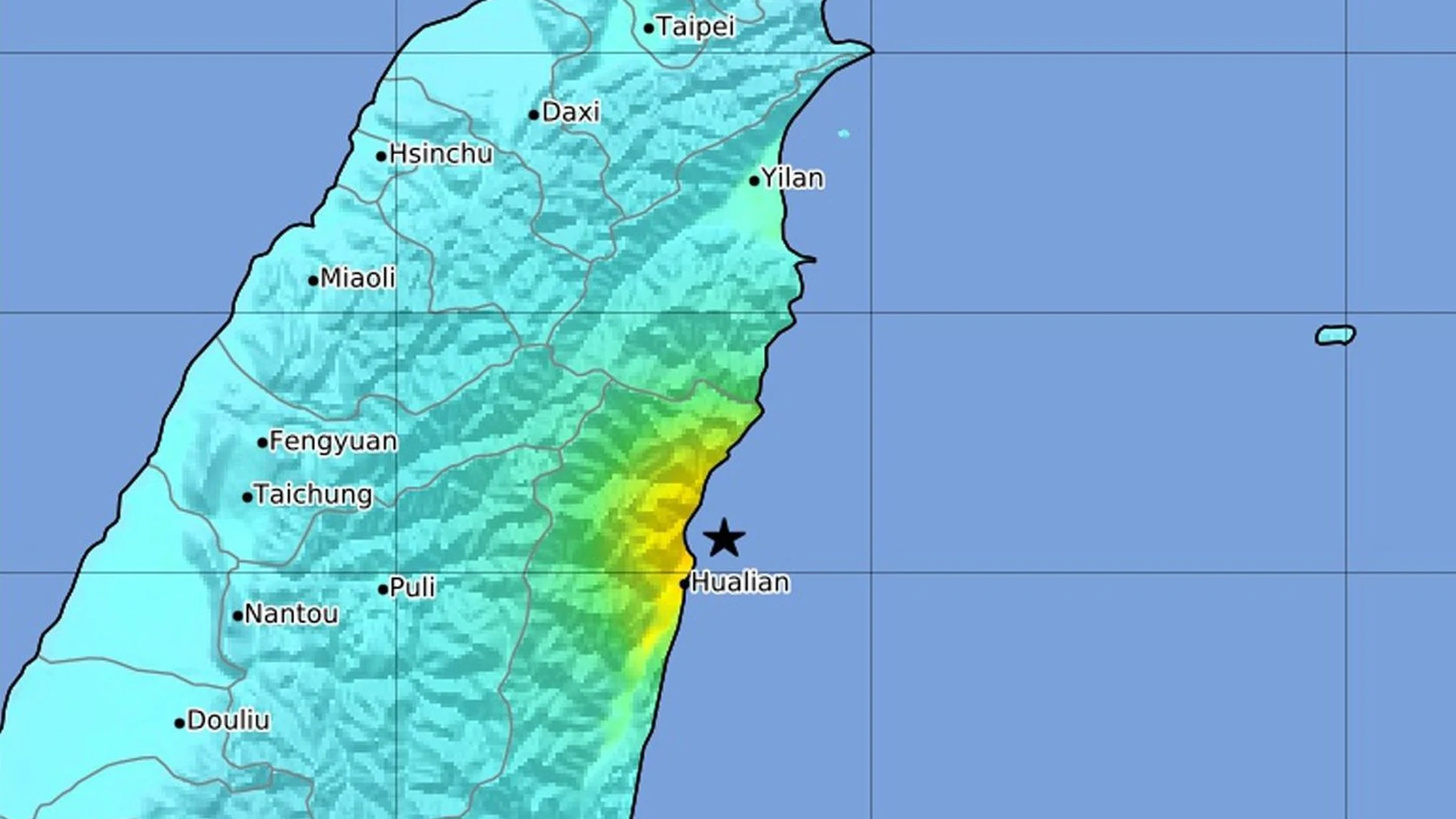 Zona afectada por el terremoto en Taiwán